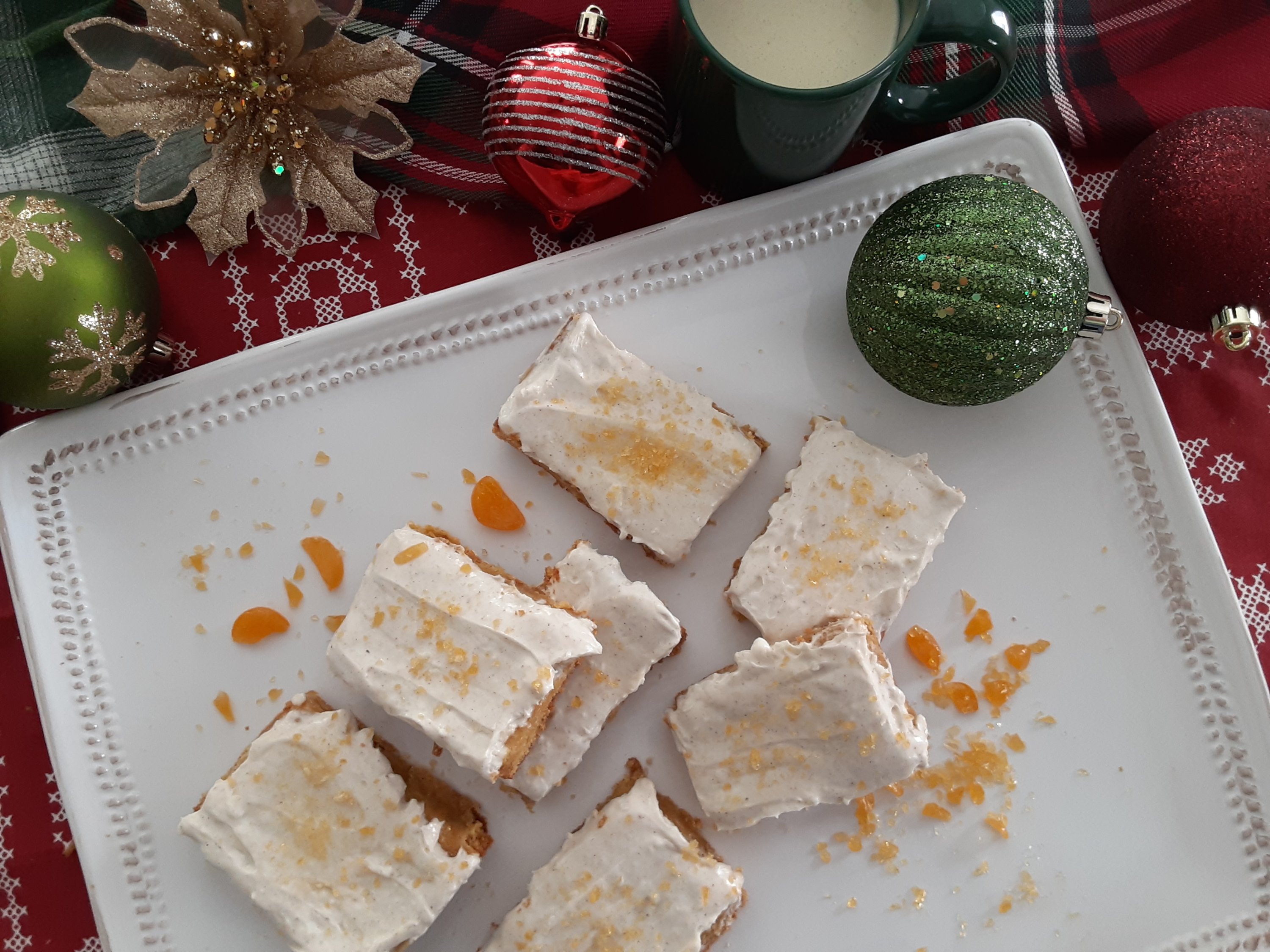 Double Decker Butterscotch Bars with Eggnog Cream Cheese&nbsp;Frosting